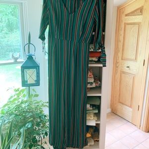 Wild Fable Stripped Green Jumpsuit